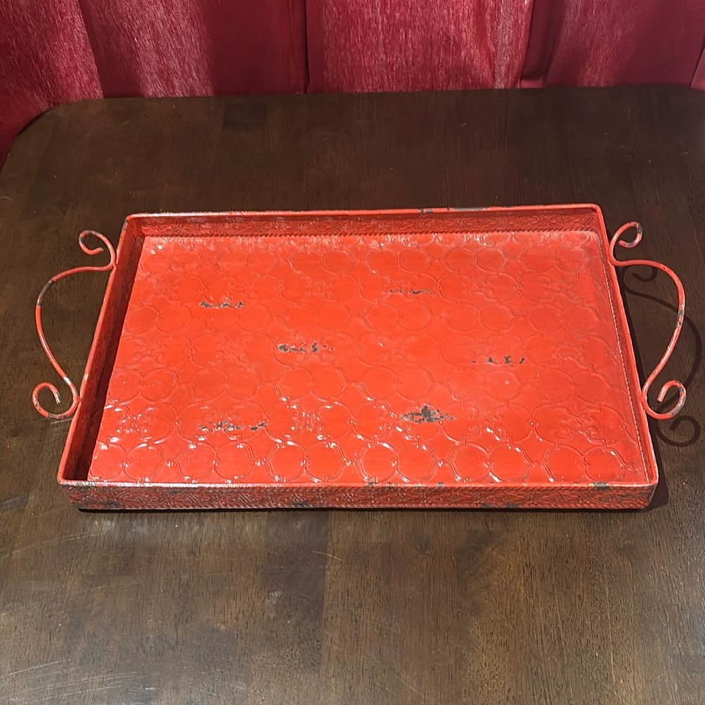 Red Metal Display Tray/Riser